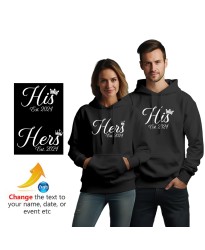 Personalised His Hers Custom Year With Crown Royal Couple Printed Adult Unisex hooded Sweatshirt